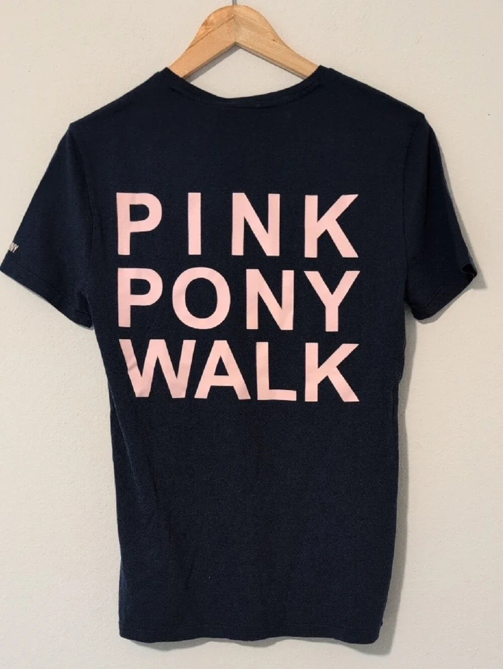 Ralph Lauren Navy Tee with Pink LOVE Heart Graphic